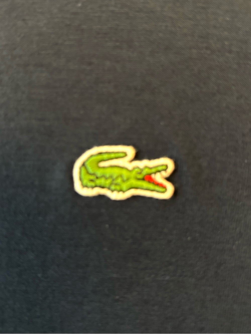 Lacoste Men's V-Neck Tee - Dark Blue with Green Logo - Picture 4 of 4